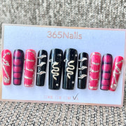 365nails: "Venom & Lace" – 3D Snake Handmade Coffin Nails