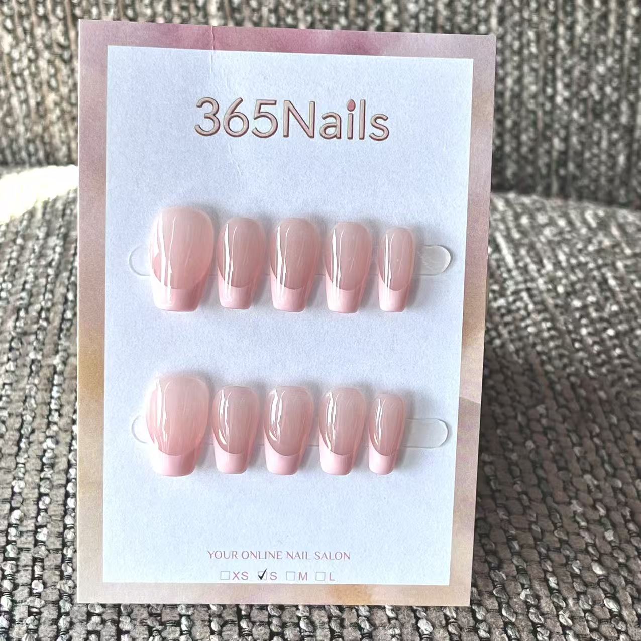 Handmade French patch manicure, multi-color and multi-reusable full coverage fake nail set
