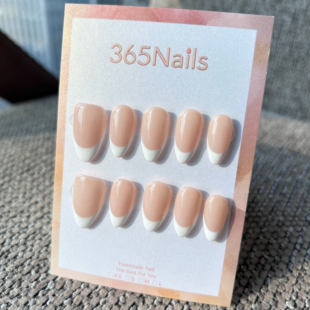 Timeless Classic: Handmade White French Tip Press-On Nails