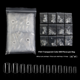 Nail Tips New short round nail piece, bagged short full sticker transparent fake nail manicure, hand-worn nail short square round nail piece
