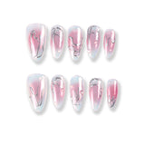 365Nails Holographic Jelly Silver-Line Almond Tips