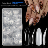 Nail Tips Nail piece full size XL 500 pieces boxed natural light and transparent full sticker almond nail patch fake nail patch manicure