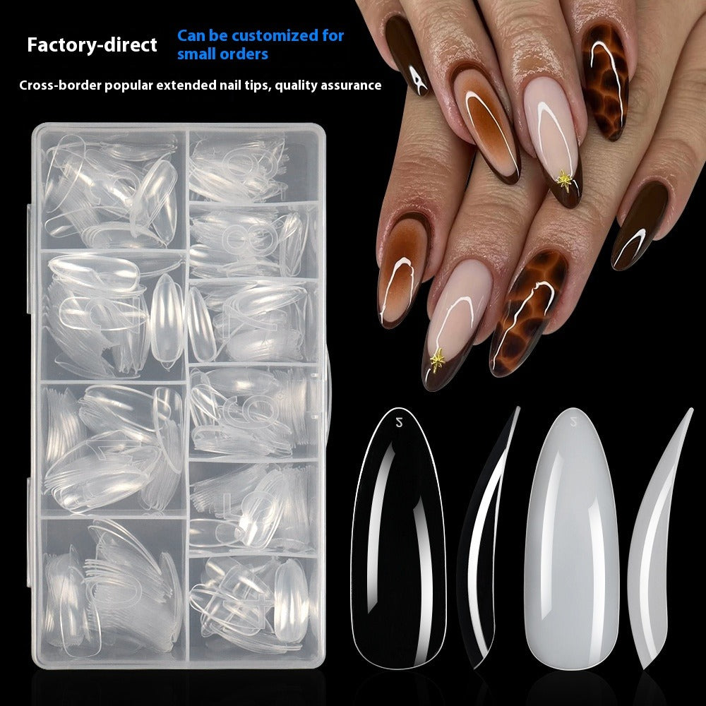 Nail Tips Nail piece full size XL 500 pieces boxed natural light and transparent full sticker almond nail patch fake nail patch manicure