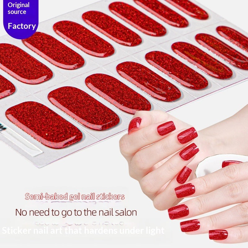 Semi-Cured Gel Nail Strips French Gradient Soft Glossy Design (MOQ=3)