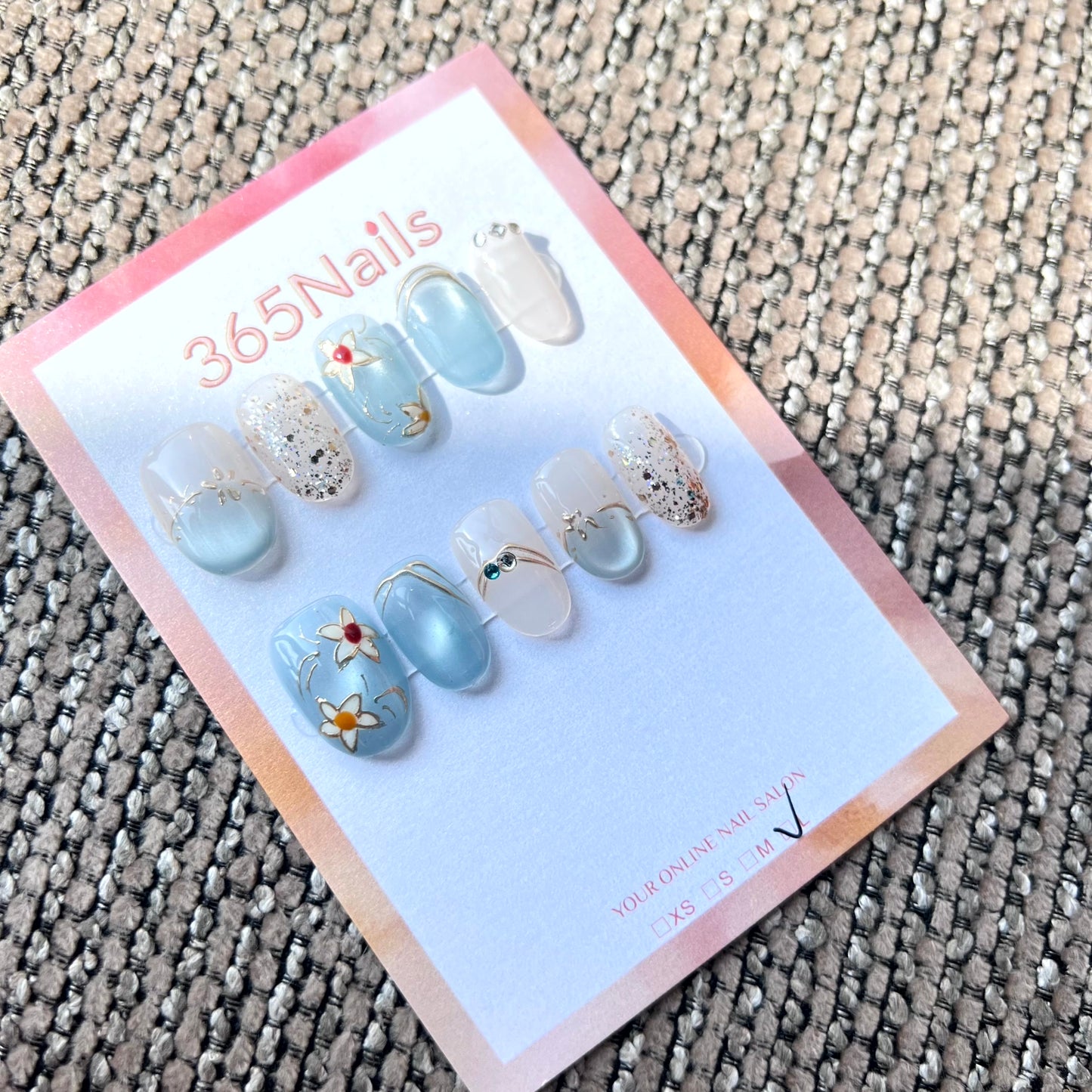 365nails: "Silver Starfall" – Celestial Star Art Handmade Almond Nails