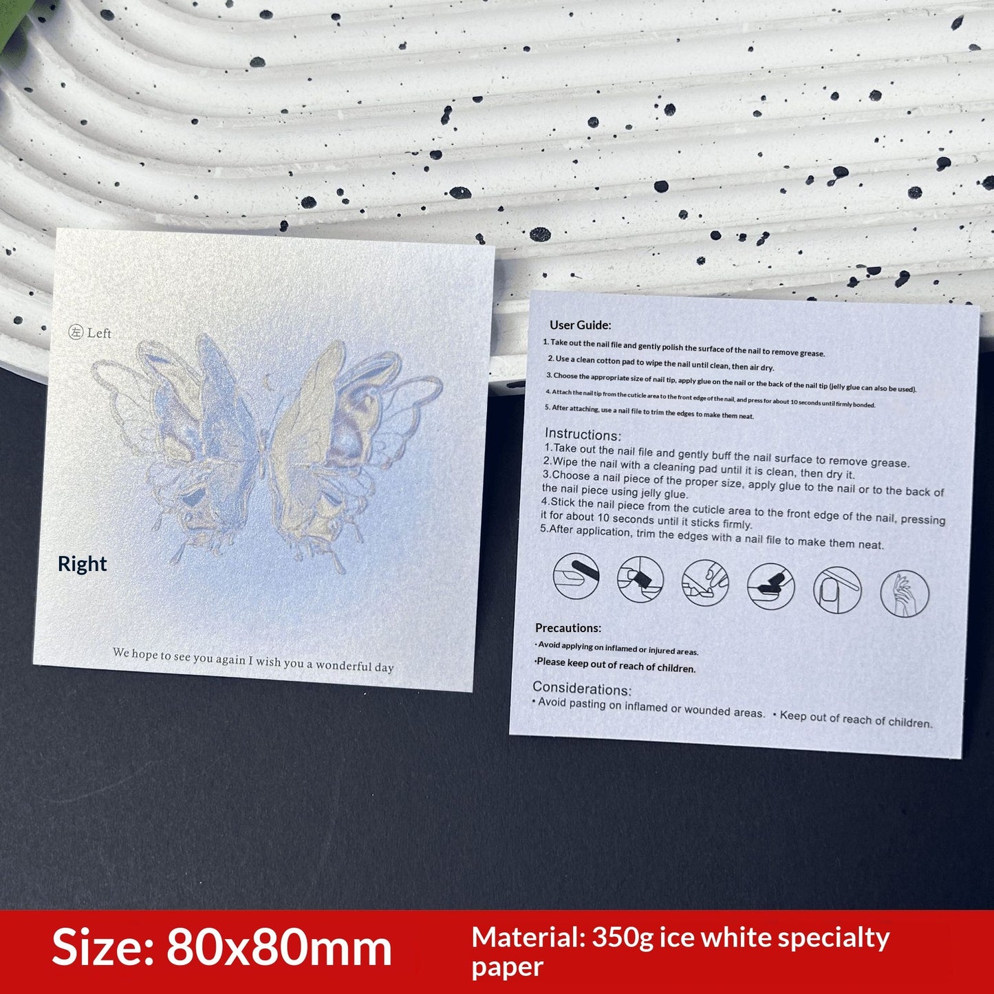 Premium Nail Display Cards with Artistic Gradient Background (MOQ=50)