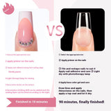 Press on nails Advanced Sense  French White Powder with Drill Finished Wearable Nail Removable Prefabricated Patch Nail Art