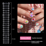 Nail Tips New children's press on nails pads, 40 pieces of sub-size matte, one size has no marks, no engraving and grinding, removable fake nails.