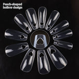 Nail Tips Press on nails pads, love hollow 504 pieces, boxed trapezoidal with holes, fully pasted fake nail transparent nail pads