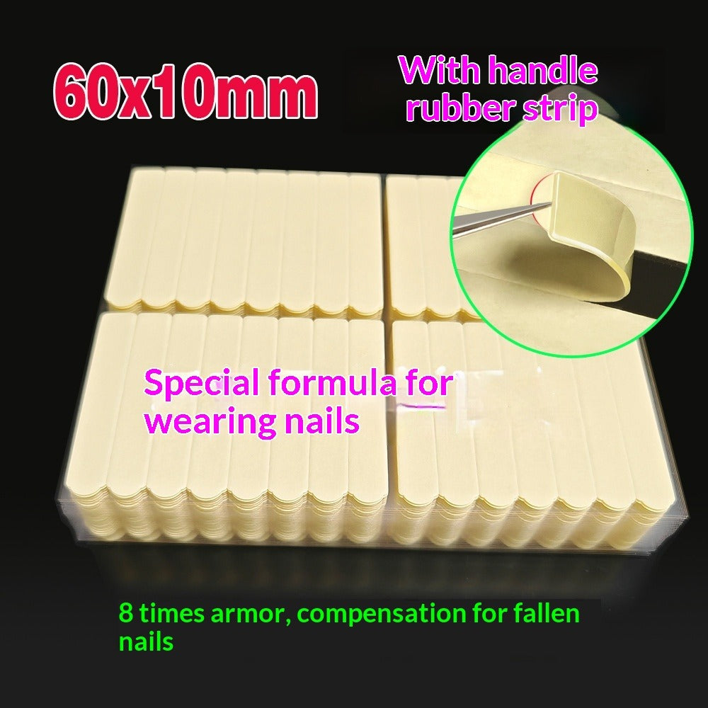 Crystal adhesive strips for press-on nail display cards