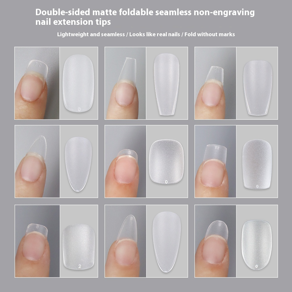 Nail Tips Amazon popular press on nails matte 450 almonds free of engraving ultra-thin and seamless patch manicure fake nails