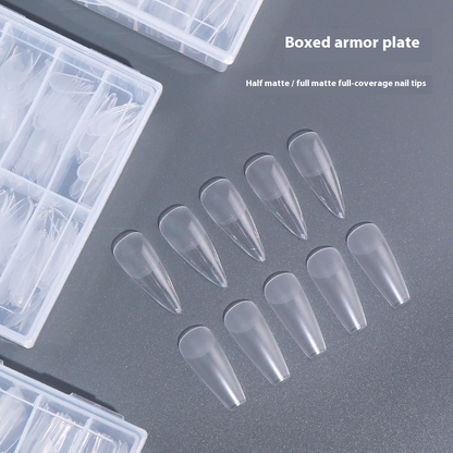 Nail Tips Transparent semi-matte nail art, special nail piece for press on nails piece, no trace 240 pieces, broken piece box, full sticker, matte fake nail.