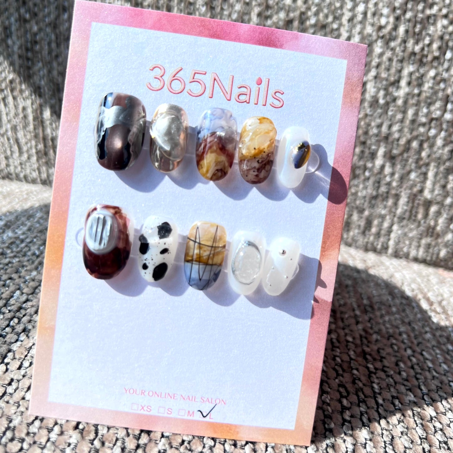 365nails: "Cyber Milky Way" – Silver Cat-Eye & Milk Splash Handmade Squoval Nails