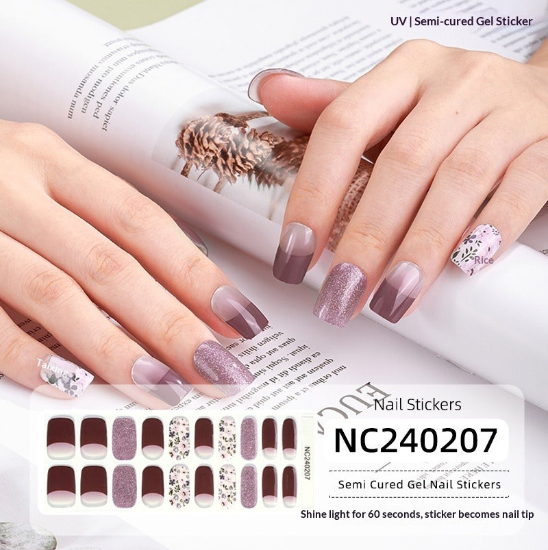 Semi-Cured Gel Nail Strips Laser Foil Ultra-Sparkle Shimmer Glossy Set (MOQ=3)