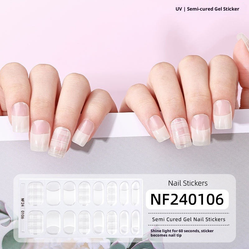 Semi-Cured Gel Nail Strips 3D Foil Glitter Glossy Design (MOQ=3)