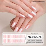 Semi-Cured Gel Nail Strips Sparkle Cat Eye Gradient Rainbow Pearl (MOQ=3)