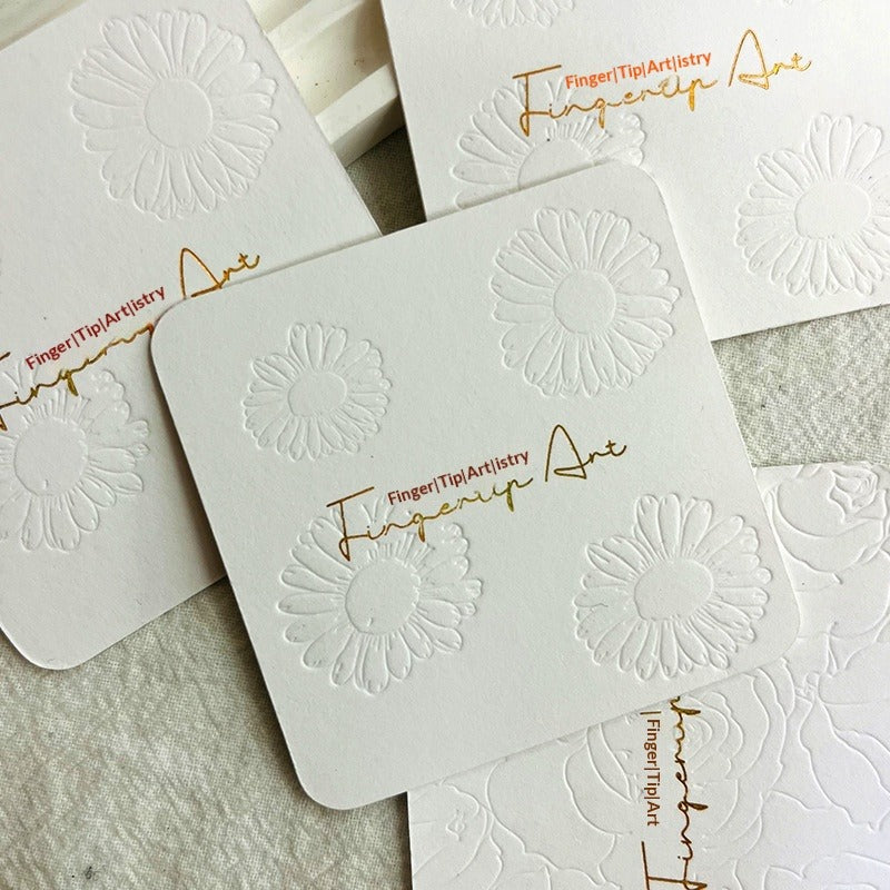 Embossed Cotton Paper Display Cards for Press On Nails (MOQ=50)