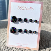 365nails: "holographic polka dot" – handmade press-on toenails / pedicure