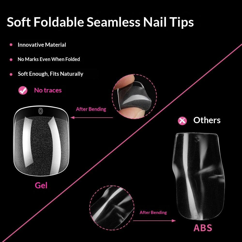 365nails 短款透明甲片｜半霧法式基底甲片（工廠批發）