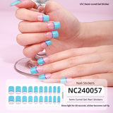Semi-Cured Gel Nail Strips French Pastel Tips Soft Gradient Glossy Set (MOQ=3)