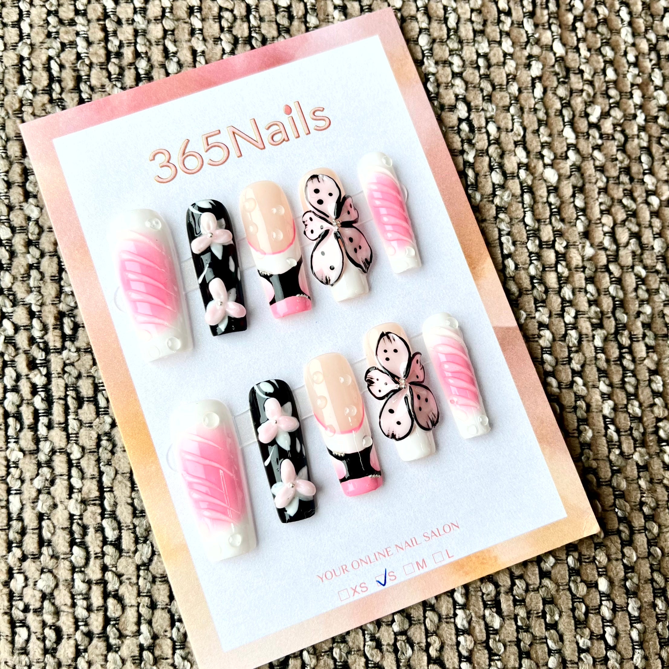 Sakura Bloom: "Pink Petal" – Long Coffin Press-on Nails