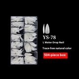 Nail Tips nail pads, long styles, full stickers, transparent pointed pieces, light folds and no marks, water drop nail patches, fake nails wholesale