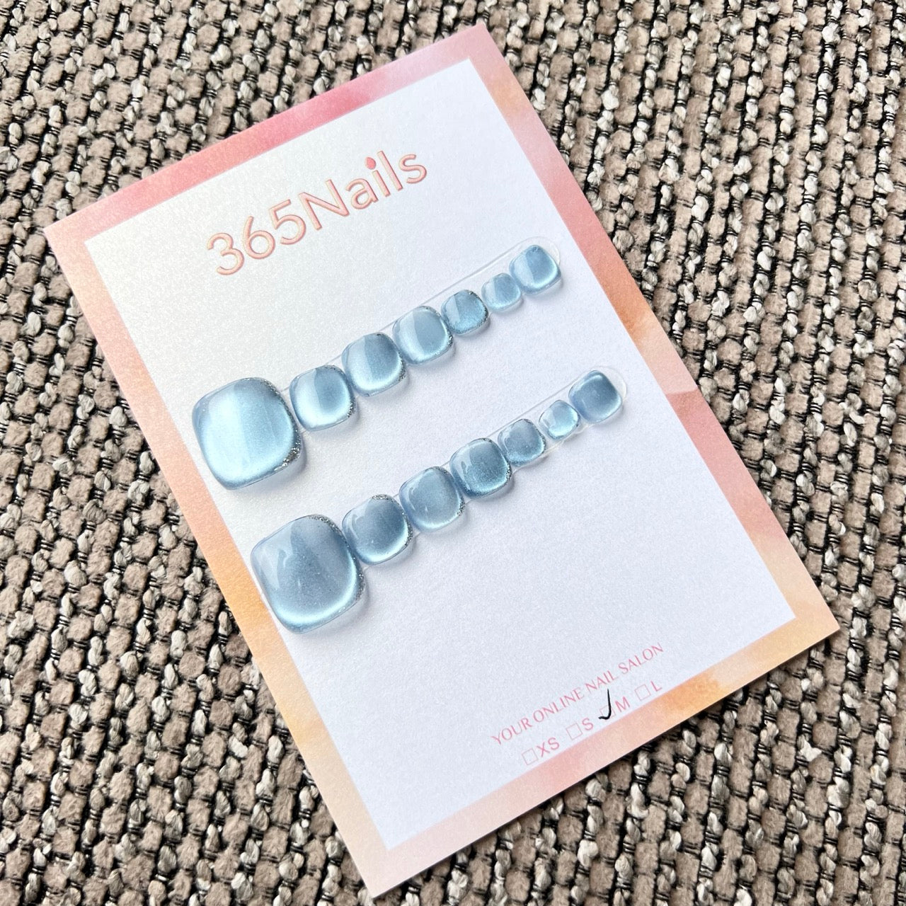 365nails 水藍貓眼 手工製 足部穿戴甲