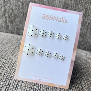 White Glitter Polka Dot Press-On Toenails