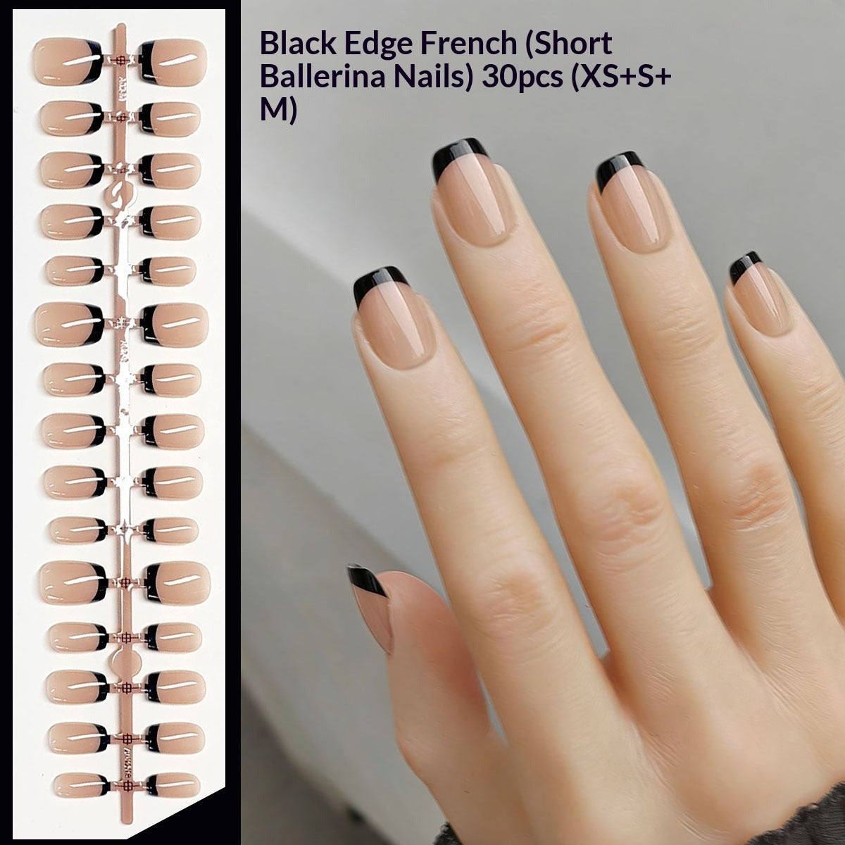 French Essentials Collection: "Nude French" – Short Square Press-On Nails