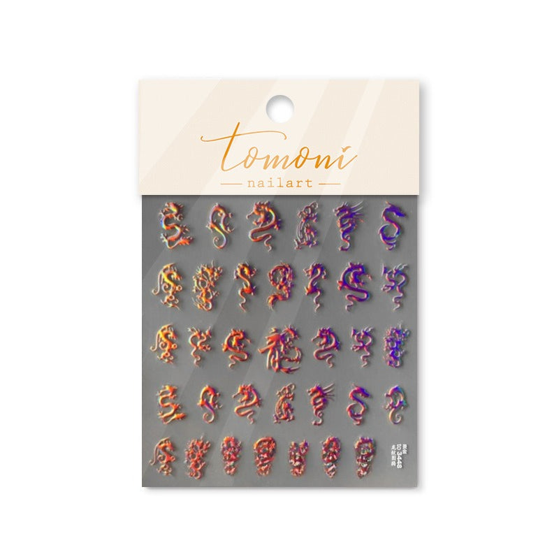 Holographic Dragon Flames – Iridescent Nail Art Set