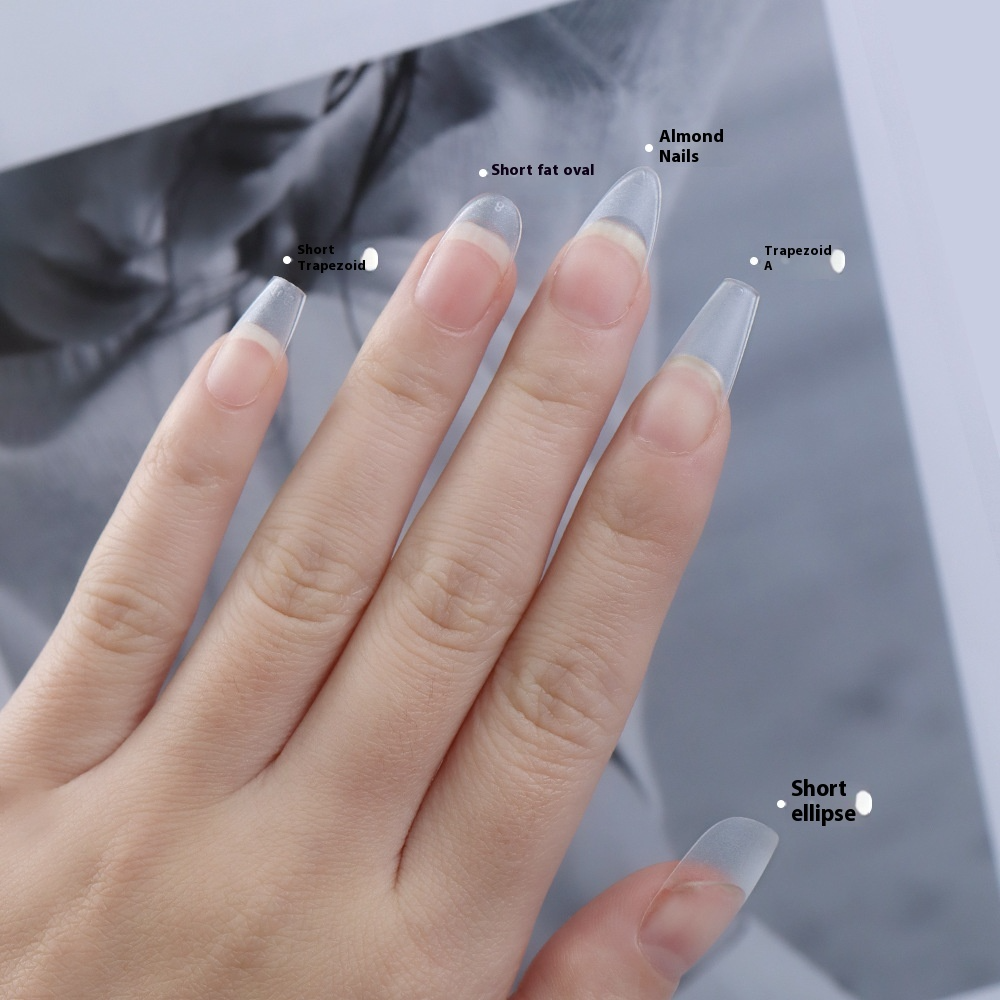 Nail Tips Sub-code nail pads, 100 pcs for press on nails pads, standard size wear-free full half stickers, matte trapezoidal square false nail pads