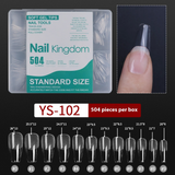 Nail Tips nail piece semi-matte 504 pieces boxed trapezoidal almond fake nail patch transparent and seamless nail art