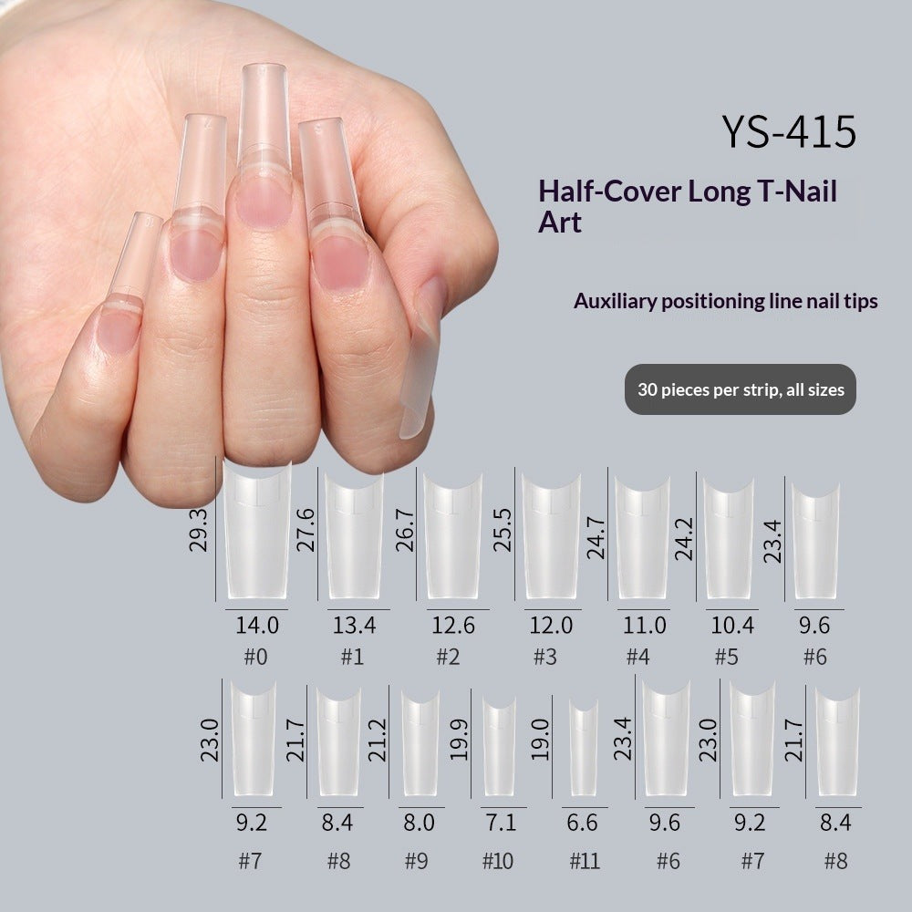 365nails: "Dual-Form Nail Tips (414/415)" – Long Coffin Clear Nail Extensions