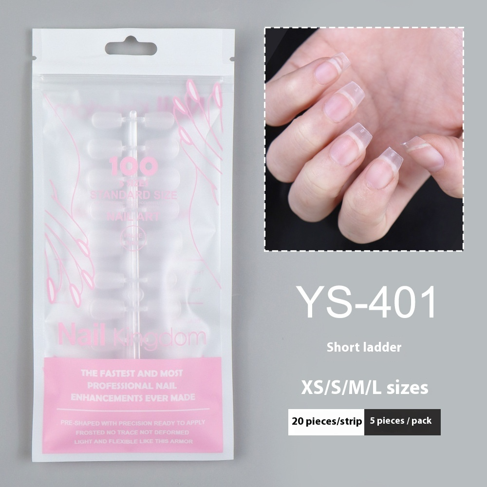 Nail Tips Sub-code nail pads, 100 pcs for press on nails pads, standard size wear-free full half stickers, matte trapezoidal square false nail pads