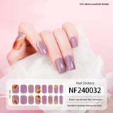 Semi-Cured Gel Nail Strips 3D Foil Gold Glossy Design (MOQ=3)