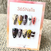 365nails: "Midnight Macabre" – 3D Horror Art Handmade Stiletto Nails