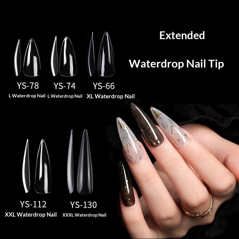 Drama Collection: "Extended Water Drop Nail Tips" – Multi-Size Extended Water Drop Nail Tips