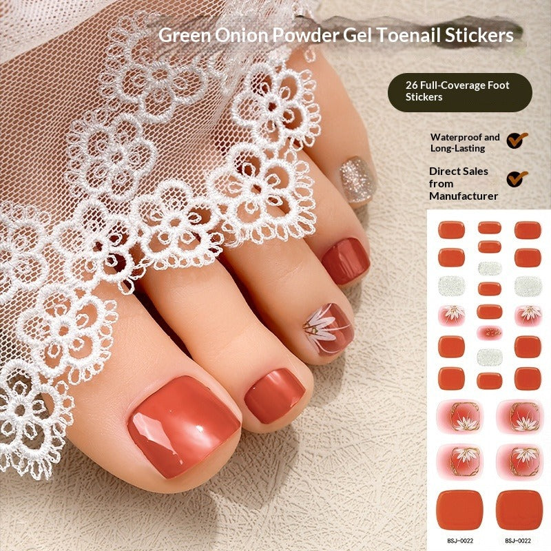 Semi-Cured Gel Nail Strips Korean Japanese Toe Art Style (MOQ=3)
