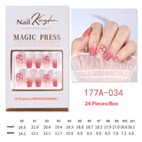 French press on nails 24 pieces Boxed detachable finished product Wearable prefabricated fake nail patch Solid color manicure