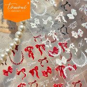 Lace Bow Hologram – Coquettish Milestone Nail Art Stickers