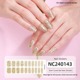 Semi-Cured Gel Nail Strips Pure Glitter Ultra-Sparkle Metallic Glossy Set (MOQ=3)