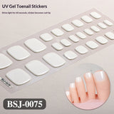 Semi-Cured Gel Nail Strips Simple Solid Toe Colors (MOQ=3)