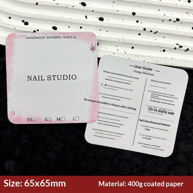 Square Minimal Display Cards for Handmade Press On Nails (MOQ=50)