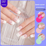 Semi-Cured Gel Nail Strips French Solid Color Clean Design (MOQ=3)
