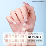 Semi-Cured Gel Nail Strips French Leopard Chic Glossy Design (MOQ=3)