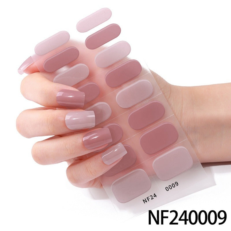 Semi-Cured Gel Nail Strips Pure Color Mismatch Pastel Glossy Set (MOQ=3)