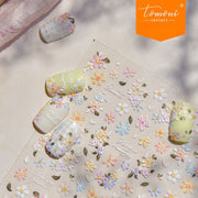 Pastel Wildflower Emboss – Fresh Romantic Nail Art Stickers