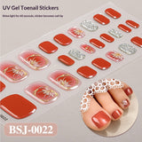 Semi-Cured Gel Nail Strips Fresh Floral 3D Foil Glossy Design (MOQ=3)