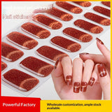 Semi-Cured Gel Nail Strips 3D Solid Color Metallic Glossy Set (MOQ=3)
