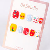 365Nails Cherry Picnic Hand‑Painted Short Tips